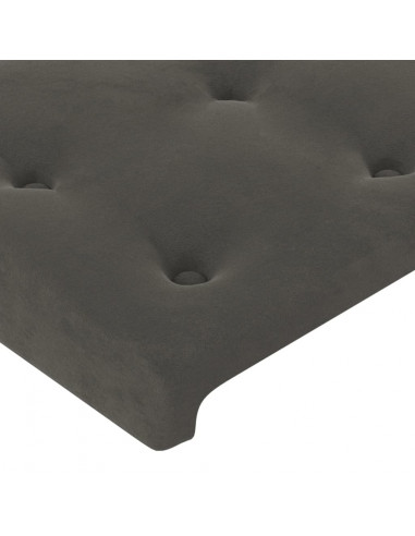 Testiera ad Orecchio Grigio Scuro 203x23x78/88 cm in Velluto