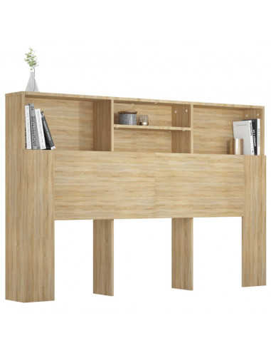 Testiera con Contenitore Rovere Sonoma 160x19x103,5 cm