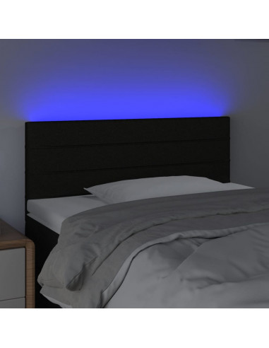 Testiera a LED Nera 100x5x78/88 cm in Tessuto