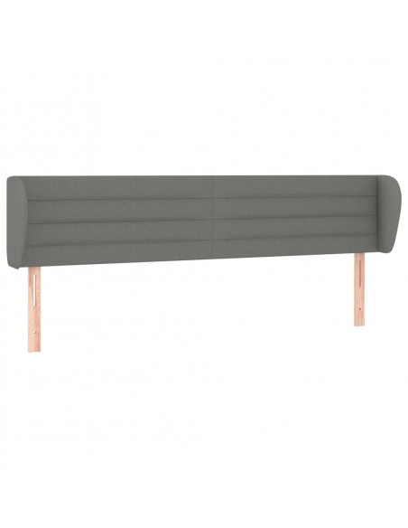 Testiera ad Orecchio Grigio Scuro 183x23x78/88 cm in Tessuto