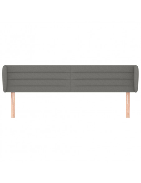 Testiera ad Orecchio Grigio Scuro 183x23x78/88 cm in Tessuto