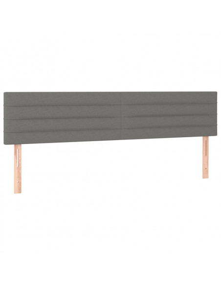 Testiera a LED Grigio Scuro 180x5x78/88 cm in Tessuto