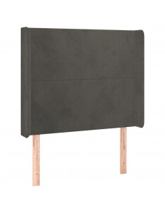 Testiera ad Orecchio Grigio Scuro 93x16x118/128 cm in Velluto 2