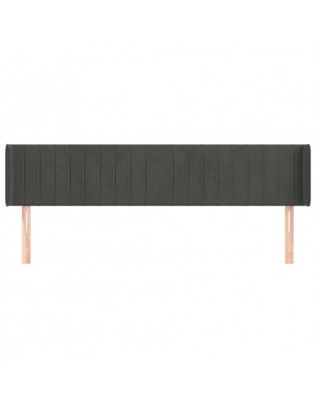 Testiera ad Orecchio Grigio Scuro 163x16x78/88 cm in Velluto