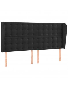 Testiera ad Orecchio Nera 163x23x118/128 cm in Velluto 2