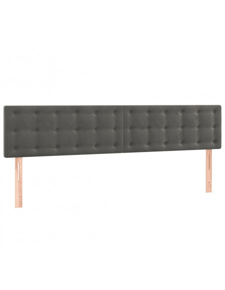 Testiera 2 pz Grigio Scuro 80x5x78/88 cm in Velluto