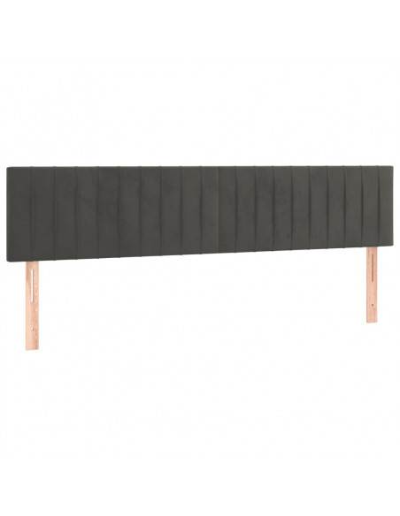 Testiera a LED Grigio Scuro 160x5x78/88 cm in Velluto