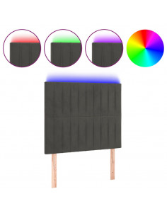 Testiera a LED Grigio Scuro 80x5x118/128 cm in Velluto 2