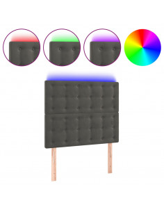 Testiera a LED Grigio Scuro 80x5x118/128 cm in Velluto 2