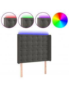 Testiera a LED Grigio Scuro 83x16x118/128 cm in Velluto 2