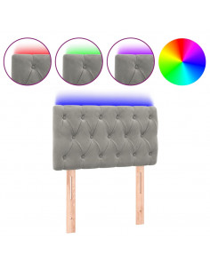 Testiera a LED Grigio Chiaro 80x7x78/88 cm in Velluto 2