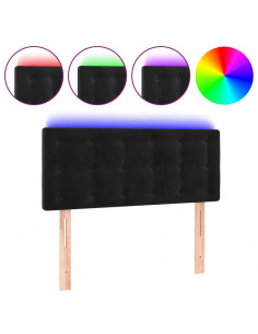 Testiera a LED Nera 100x5x78/88 cm in Velluto 2