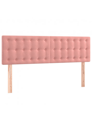 Testiera a LED Rosa 144x5x78/88 cm in Velluto