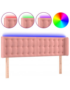 Testiera a LED Rosa 147x16x78/88 cm in Velluto 2