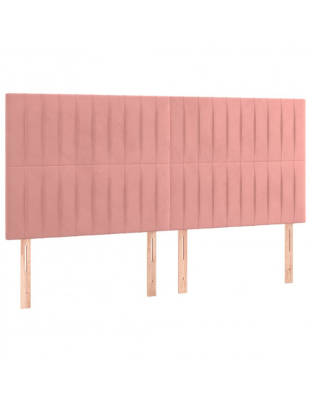 Testiera 4 pz Rosa 90x5x78/88 cm in Velluto