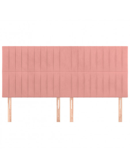 Testiera 4 pz Rosa 90x5x78/88 cm in Velluto