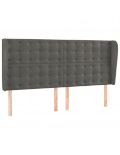 Testiera ad Orecchio GrigioScuro 203x23x118/128cm in Velluto 2