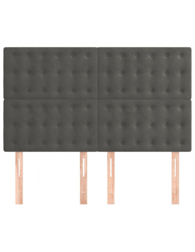 Testiere 4 pz Grigio Scuro 72x5x78/88 cm in Velluto