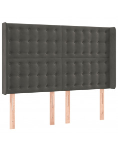 Testiera ad Orecchio GrigioScuro 147x16x118/128cm in Velluto 2