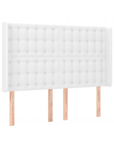 Testiera ad Orecchio Bianco 147x16x118/128 cm in Similpelle 2