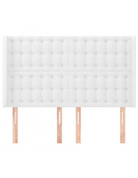 Testiera ad Orecchio Bianco 147x16x118/128 cm in Similpelle