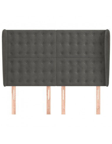 Testiera ad Orecchio GrigioScuro 147x23x118/128cm in Velluto