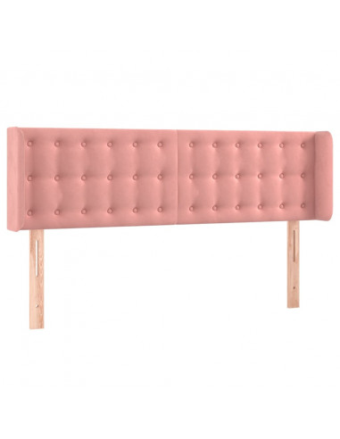 Testiera ad Orecchio Rosa 147x16x78/88 cm in Velluto