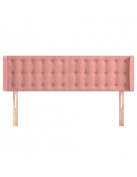 Testiera ad Orecchio Rosa 147x16x78/88 cm in Velluto