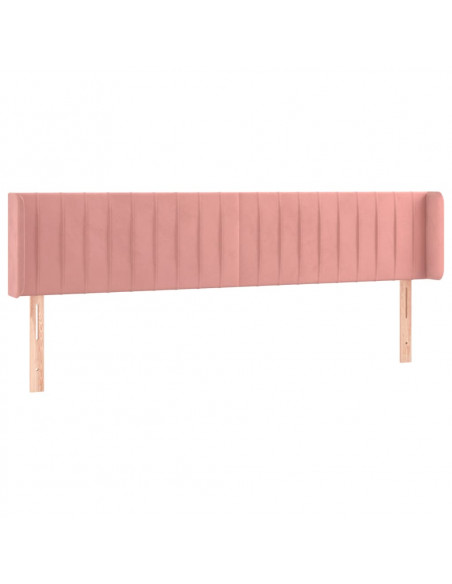 Testiera ad Orecchio Rosa 183x16x78/88 cm in Velluto