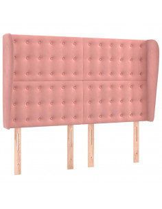 Testiera ad Orecchio Rosa 147x23x118/128 cm in Velluto 2