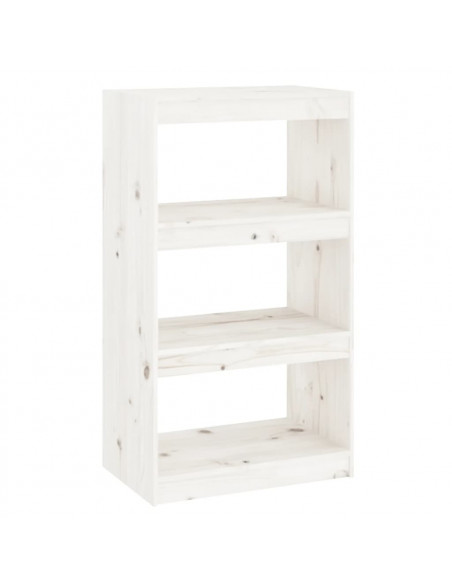 Libreria/Divisorio Bianco 60x30x103,5 cm Legno Massello di Pino