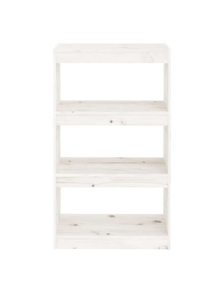 Libreria/Divisorio Bianco 60x30x103,5 cm Legno Massello di Pino