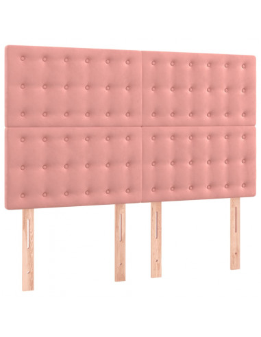 Testiere 4 pz Rosa 72x5x78/88 cm in Velluto