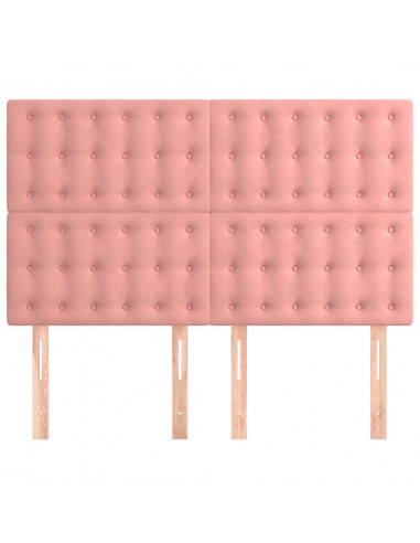 Testiere 4 pz Rosa 72x5x78/88 cm in Velluto