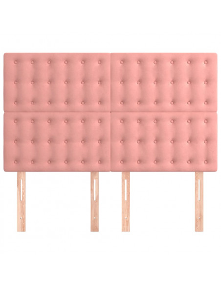 Testiere 4 pz Rosa 72x5x78/88 cm in Velluto