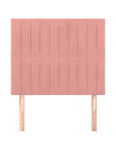 Testiera 2 pz Rosa 90x5x78/88 cm in Velluto