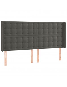 Testiera ad Orecchio GrigioScuro 203x16x118/128cm in Velluto 2