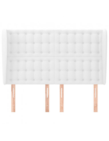 Testiera ad Orecchio Bianca 147x23x118/128 cm in Similpelle