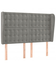 Testiera ad Orecchio Grigio Chiaro 147x23x118/128 cm in Velluto 2