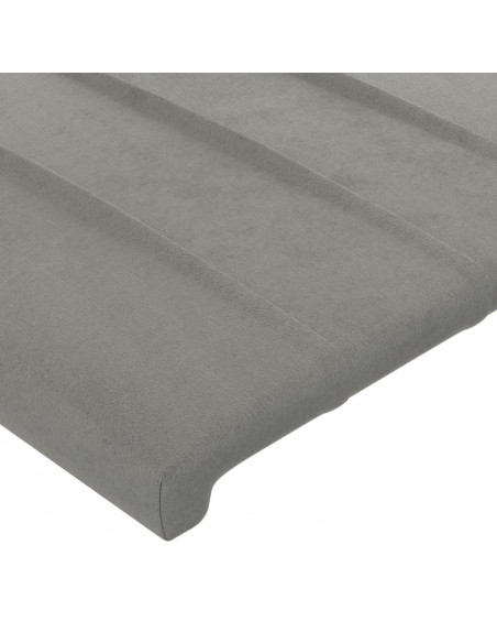 Testiera ad Orecchio Grigio Chiaro 163x23x118/128 cm in Velluto