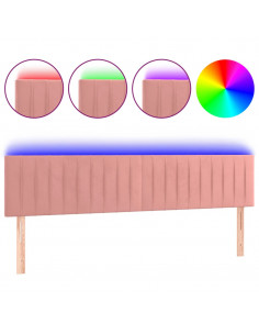 Testiera a LED Rosa 180x5x78/88 cm in Velluto 2