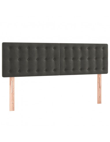 Testiera a LED Grigio Scuro 144x5x78/88 cm in Velluto
