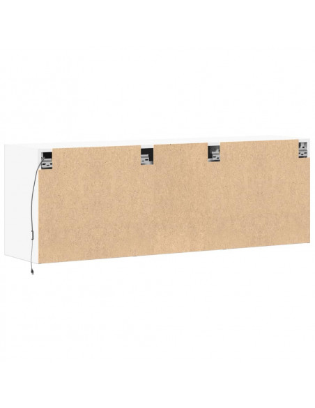 Mobile TV a Parete con Luci LED Bianco 130x31x45 cm