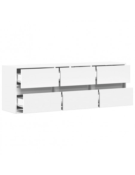 Mobile TV a Parete con Luci LED Bianco 130x31x45 cm