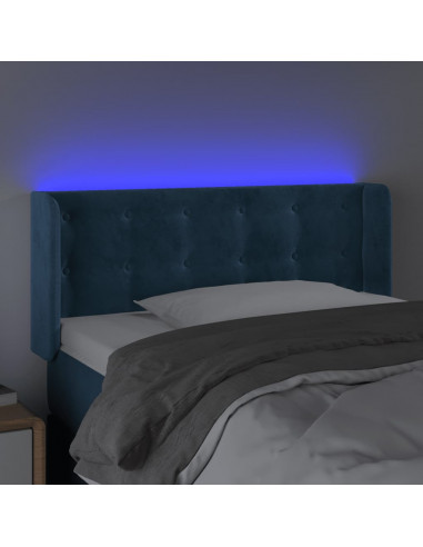 Testiera a LED Blu scuro 93x16x78/88 cm in Velluto