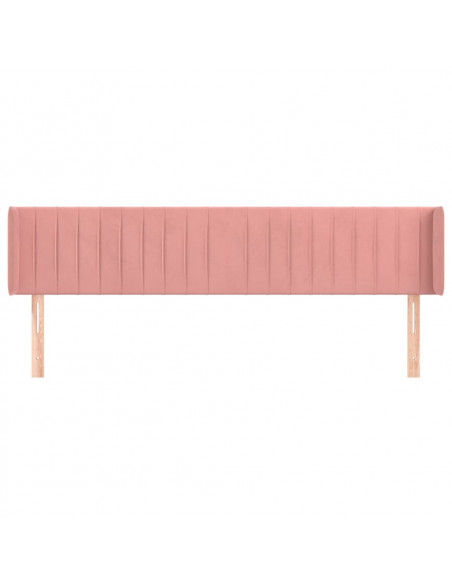 Testiera ad Orecchio Rosa 203x16x78/88 cm in Velluto