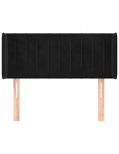Testiera ad Orecchio Nera 103x16x78/88 cm in Velluto