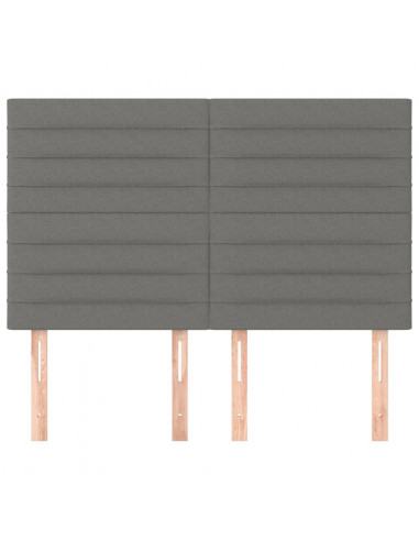 Testiere 4 pz Grigio Scuro 72x5x78/88 cm in Tessuto
