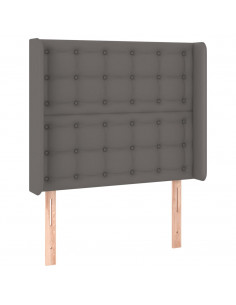 Testiera ad Orecchio Grigio 83x16x118/128 cm in Similpelle 2