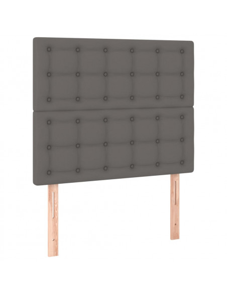 Testiera 2 pz Grigio 80x5x78/88 cm in Similpelle